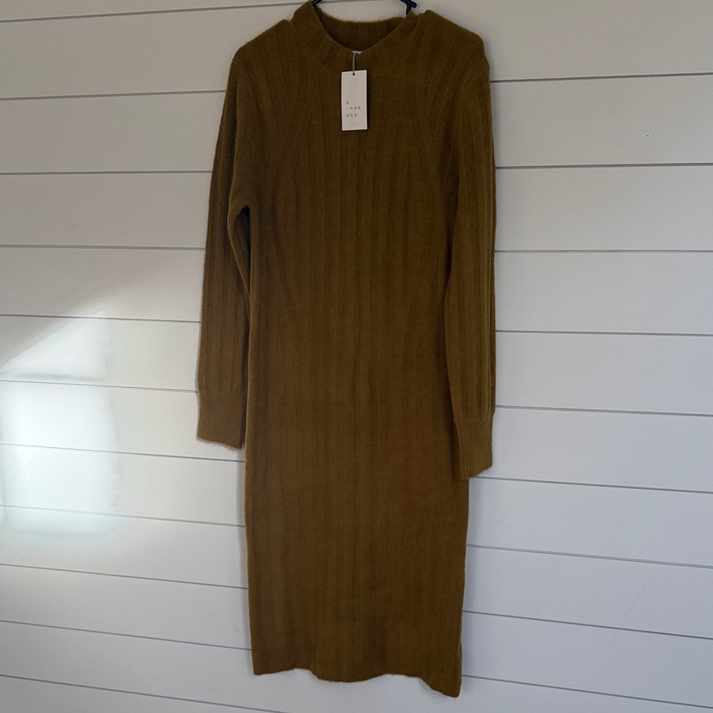 A New Day golden brown NWT knit dress size Medium